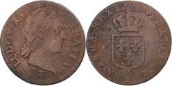 World Coins - France, Louis XV, 1/2 Sol à la vieille tête, 1769, Paris, Copper,
