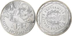 World Coins - France, 10 Euro, Haute-Normandie, Gustave Flaubert, 2012, Paris, Silver,