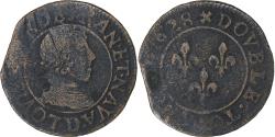 World Coins - France, Louis XIII, Double Tournois, 1628, Lyon, Copper, , Gadoury:8