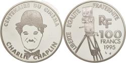 World Coins - France, 100 Francs, Charlie Chaplin, 1995, Paris, , Silver, KM:1076