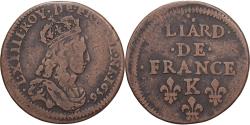World Coins - France, Louis XIV, Liard de France au buste juvénile, deuxième type