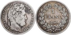 World Coins - France, Franc, Louis-Philippe, 1840, Paris, Silver, , Gadoury:453