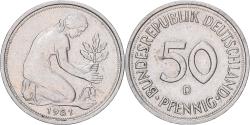 World Coins - Federal Republic of Germany, 50 Pfennig, 1981, Munich, Copper-nickel,