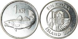 World Coins - Coin, Iceland, Krona, 2007, , Nickel plated steel, KM:27A