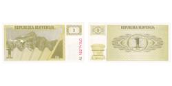 World Coins - Banknote, Slovenia, 1 (Tolar), Undated (1990), KM:1a, UNC(65-70)