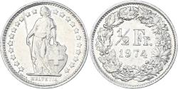 World Coins - Coin, Switzerland, 1/2 Franc, 1974