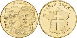 World Coins - France, Medal, Seconde Guerre Mondiale, La Victoire de 1945, Copper-Nickel Gilt