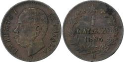 World Coins - Italy, Umberto I, Centesimo, 1895, Rome, Copper,