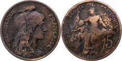 World Coins - France, 5 Centimes, Dupuis, 1916 ★, Paris, Bronze, , Gadoury:165