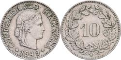 World Coins - Switzerland, 10 Rappen, Libertas, 1949, Bern, Copper-nickel, , KM:27