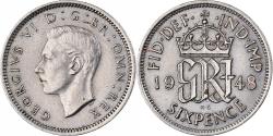 World Coins - Great Britain, George VI, 6 Pence, 1948, Copper-nickel, , KM:862
