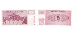 World Coins - Banknote, Slovenia, 5 (Tolarjev), Undated (1990), KM:3a, UNC(65-70)