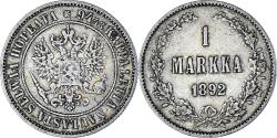 World Coins - Coin, Finland, Alexander III, Markka, 1892, Helsinki, , Silver, KM:3.2