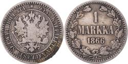 World Coins - Coin, Finland, Alexander II, Markka, 1866, Helsinki, , Silver, KM:3.1