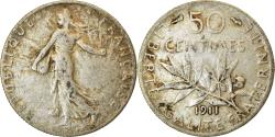 World Coins - Coin, France, Semeuse, 50 Centimes, 1911, Paris, , Silver, KM:854