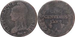 World Coins - Coin, France, Dupré, 5 Centimes, AN 7, Paris, , Copper, Gadoury:126