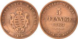 World Coins - Coin, German States, SAXONY-ALBERTINE, Johann, 5 Pfennig, 1863,