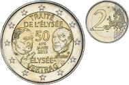 World Coins - France, 2 Euro, 50 ans du traité de l'Élysée, 2013, Paris,