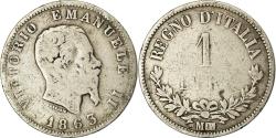 World Coins - Coin, Italy, Vittorio Emanuele II, Lira, 1863, Milan, , Silver, KM:5a.1