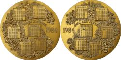 World Coins - France, Medal, Calendrier, Nouvelle Année, Fleurs, 1984, , Bronze