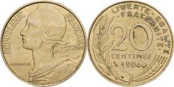 World Coins - France, 20 Centimes, Marianne, 1994, Paris, Aluminum-Bronze,