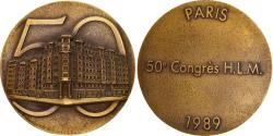 World Coins - France, Medal, 50ème Congrès H.L.M de Paris, 1989, , Bronze