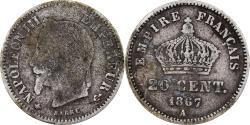 World Coins - France, Napoleon III, 20 Centimes, 1867, Paris, Silver,