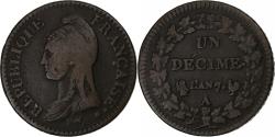 World Coins - France, Decime, Dupré, AN 7, Paris, Copper, , Gadoury:187
