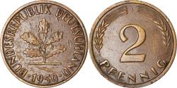 World Coins - Coin, GERMANY - FEDERAL REPUBLIC, 2 Pfennig, 1950, Hambourg, , Bronze