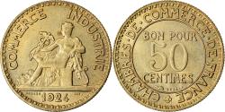 World Coins - Coin, France, Chambre de commerce, 50 Centimes, 1924, Paris,