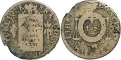 World Coins - France, Sol à la balance Françoise, 1793 / AN II, Lille, Métal de cloche