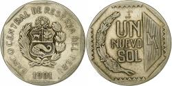 World Coins - Peru, Nuevo Sol, 1991, Lima, Copper-Nickel-Zinc, , KM:308.1