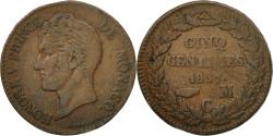 World Coins - Coin, Monaco, Honore V, 5 Centimes, Cinq, 1837, Monaco, , Copper