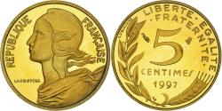 World Coins - Coin, France, Marianne, 5 Centimes, 1997, Paris, Proof,