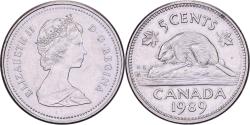 World Coins - Canada, Elizabeth II, 5 Cents, 1989, Royal Canadian Mint, Copper-nickel