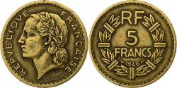 World Coins - France, 5 Francs, Lavrillier, 1946, Paris, Aluminum-Bronze,