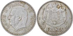 World Coins - Coin, Monaco, Louis II, 5 Francs, 1945, , Aluminum, KM:122