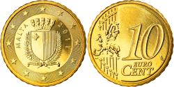 World Coins - Malta, 10 Euro Cent, 2011, Paris, , Brass, KM:128