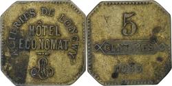 World Coins - France, Hôtel Economat, Aciéries de Longwy, 5 Centimes, 1883,