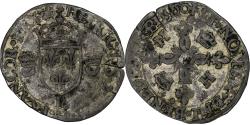 World Coins - France, Henri II, Douzain aux croissants, 1550, Dijon, Billon,