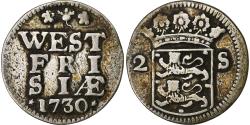 World Coins - Netherlands, WEST FRIESLAND, 2 Stuivers, Double Wapenstuiver, 1730, Silver