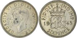 World Coins - Coin, Great Britain, George VI, 6 Pence, 1943, , Silver, KM:852