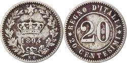 World Coins - Coin, Italy, Umberto I, 20 Centesimi, 1894, Rome, , Copper-nickel