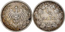 World Coins - Coin, GERMANY - EMPIRE, 1/2 Mark, 1913, Stuttgart, , Silver, KM:17