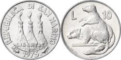 World Coins - Coin, San Marino, 10 Lire, 1975, Rome, , Aluminum, KM:43