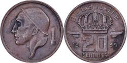 World Coins - Belgium, Baudouin I, 20 Centimes, 1959, Brussels, Bronze, , KM:146