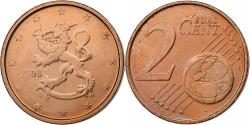 World Coins - Finland, 2 Euro Cent, 2008, Vantaa, Copper Plated Steel,