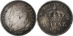 World Coins - France, Napoleon III, 20 Centimes, 1866, Paris, Silver, , Gadoury:308