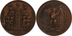 World Coins - France, Medal, Enseignement primaire, 1855, Copper, Farochon,
