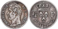 World Coins - France, Charles X, 1/4 Franc, 1829, Lyon, Silver, , Gadoury:353